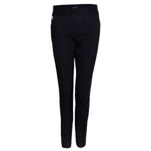 Pre Owned Dolce and Gabbana Black Wool Straight Fit Pants S