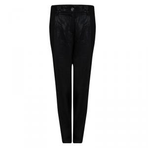 Pre Owned Dolce And Gabbana Black High Waist Wide Leg Trousers L
