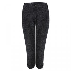 Pre Owned Dolce And Gabbana Grey Tweed Cropped Pants M