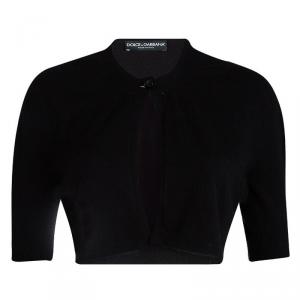 Pre Owned Dolce and Gabbana Black Cashmere Bolero Cardigan M