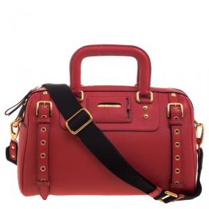 Dolce and Gabbana Red Leather Miss Easy Way Boston Bag