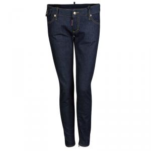 DSquared2 Indigo Dark Wash Denim Zip Detail Skinny Jeans M