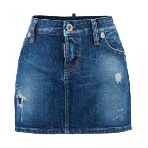 Dsquared2 Denim Distressed Mini Skirt M
