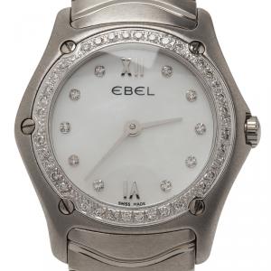 Ebel Mother of Pearl Stainless Steel Diamond Classic Women's Wristwatch 27MM