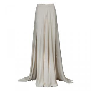 Elie Saab Ivory Double Slit Maxi Skirt M