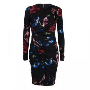 Elie Saab Black Floral Print Dress S