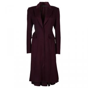 Elie Saab Burgundy Cashmere Coat M 