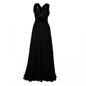 Elie Saab Black Crossback Empire Line Gown M