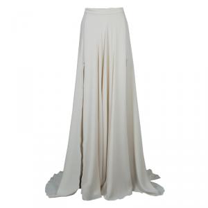 Elie Saab Ivory Double Slit Maxi Skirt M