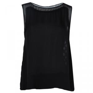 Elie Tahari Black Silk Sleeveless Top M