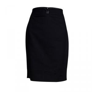 Elie Tahari Black Cotton Fitted Skirt M