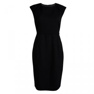 Elie Tahari Black Wool Cap Sleeve Dress S