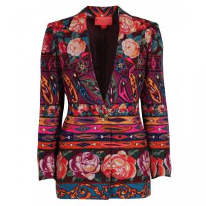 Emanuel Ungaro Multicolor Floral Printed Vintage Tailored Blazer S