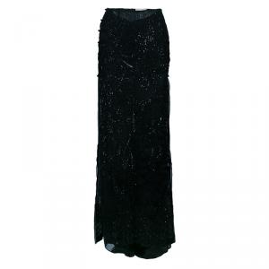 Emilio Pucci Black Beaded Maxi Skirt M