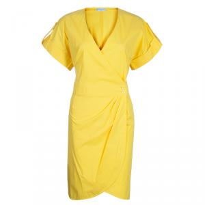 Emilio Pucci Yellow Cotton Wrap Dress L