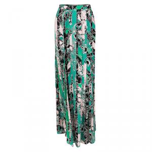 Emilio Pucci Multicolor Printed Pleat Detail Maxi Skirt M