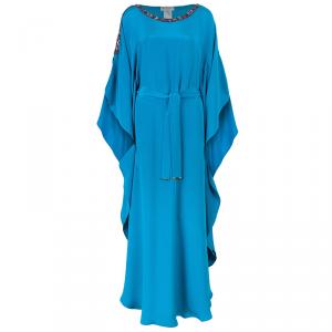 Emilio Pucci Blue Embellished Kaftan Dress OS