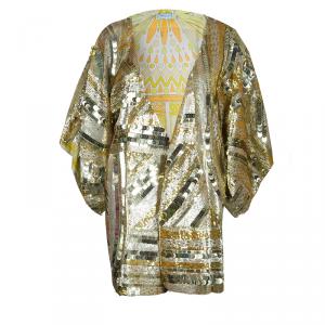 Emilio Pucci Gold Sequins Long Jacket S