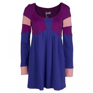 Emilio Pucci Multicolor Knit Colorblock Wool Dress M