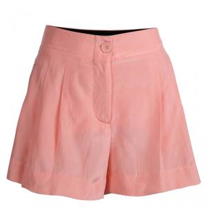Emilio Pucci Pink Silk Pleated Shorts S