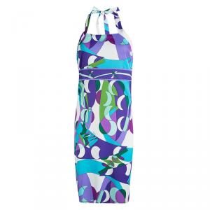 Emilio Pucci Multicolor Printed Knit Halter Dress M