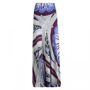 Emilio Pucci Multicolor Printed Silk Gathered Maxi Skirt S