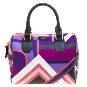 Emilio Pucci Multicolor Printed PVC Boston Bag