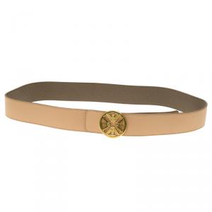 Pre Owned Emporio Armani Brown and Beige Leather Reversible Belt 115 CM