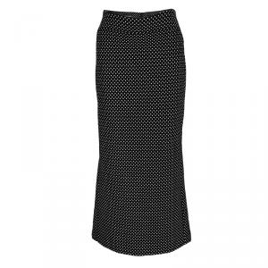 Pre Owned Emporio Armani Monochrome Woven Maxi Pencil Skirt L