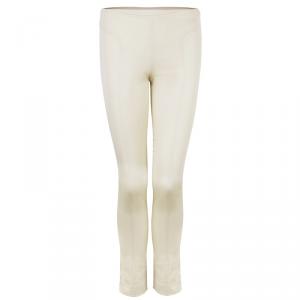 Pre Owned Emporio Armani Beige Silk Trouser S