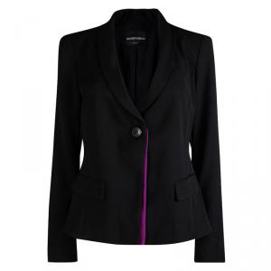 Pre Owned Emporio Armani Black Faux Double Layer Blazer M
