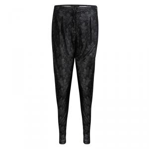 Pre Owned Emporio Armani Grey Floral Jersey Jacquard Trousers M