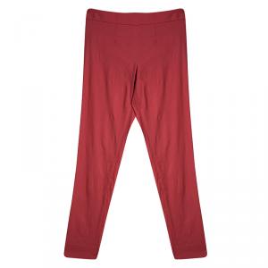 Pre Owned Emporio Armani Red Tapered Trousers S