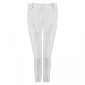 Pre Owned Emporio Armani Elite White Tailored Trousers S