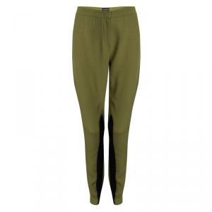Pre Owned Emporio Armani Green Paneled Trousers M