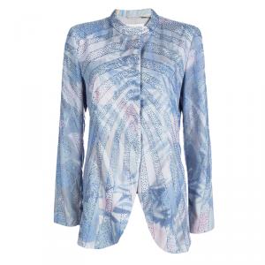 Pre Owned Emporio Armani Elite Multicolor Crystal Embellished Mandarin Collar Jacket M