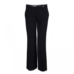 Pre Owned Emporio Armani Black Wide Leg Trousers M