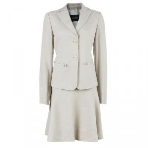 Pre Owned Emporio Armani Beige Skirt Suit M