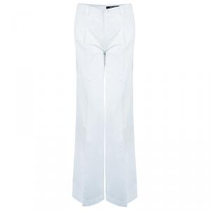 Pre Owned Emporio Armani White Flared Denim Jeans S