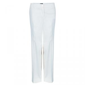 Pre Owned Emporio Armani White Trousers L