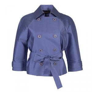Pre Owned Emporio Armani Lilac Double Breasted Belted Jacket S