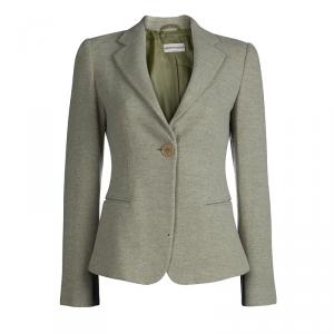 Pre Owned Emporio Armani Light Green Wool Blazer S 