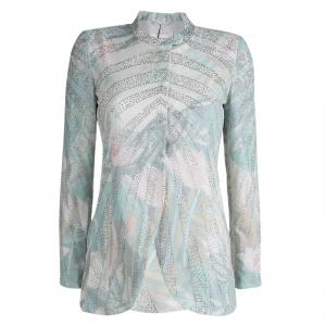 Pre Owned Emporio Armani Elite Multicolor Crystal Embellished Mandarin Collar Jacket S