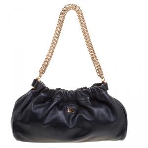 Escada Black Leather Shoulder Bag