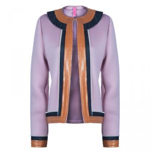 Essa Walla Blush Pink Contrast Trim Neoprene Cardigan M/L