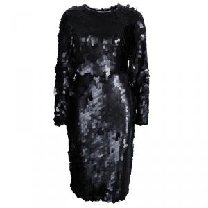 Essa Walla Black Paette Embellished Long Sleeve Dress S/M