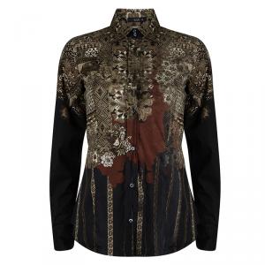 Pre Owned Etro Multicolor Printed Cotton Long Sleeve Button Front Shirt S