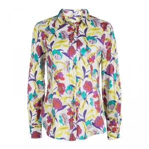 Pre Owned Etro Multicolor Floral Printed Long Sleeve Button Front Shirt L