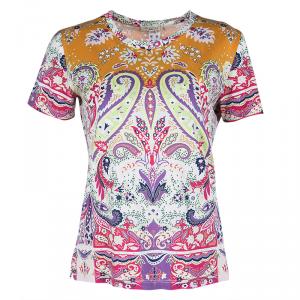 Pre Owned Etro Multicolor Paisley Print Short Sleeve T-Shirt M