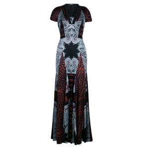 Pre Owned Etro Multicolor Printed Silk Gown M